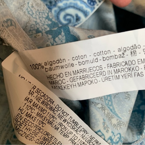 Zara woman blue paisley kaftan dress size small NEW - Picture 5 of 13